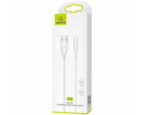 Кабель Usams US-SJ266 U18 Round lightning Cable 1m White (SJ266USB02)