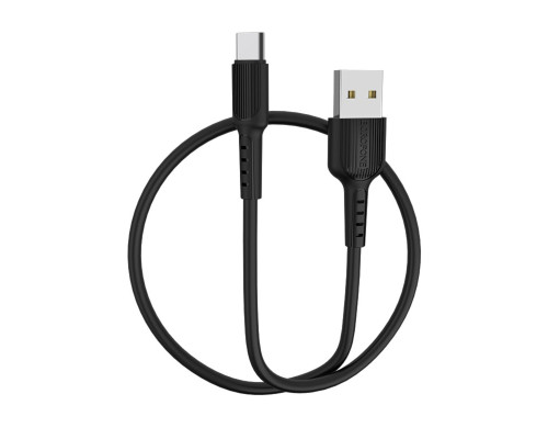 Кабель BOROFONE BX16 USB to Type-C 2A, 1m, PVC, TPE connectors, Black (BX16CB)