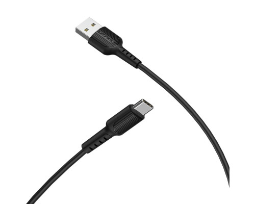 Кабель BOROFONE BX16 USB to Type-C 2A, 1m, PVC, TPE connectors, Black (BX16CB)