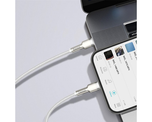 Кабель Baseus Cafule Series Metal Data Cable Type-C to iP PD 20W 1m White (CATLJK-A02)