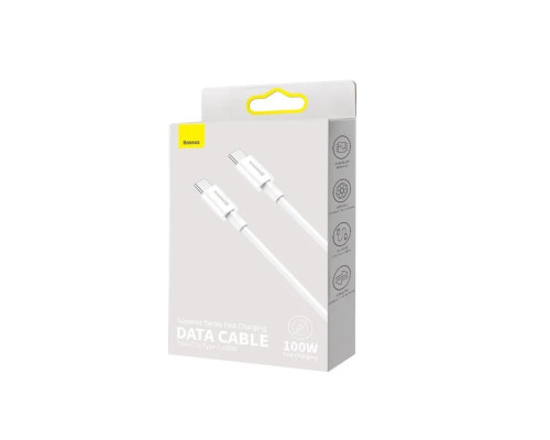 Кабель Baseus Superior Series Fast Charging Data Cable Type-C to Type-C 100W 1m White (CATYS-B02)