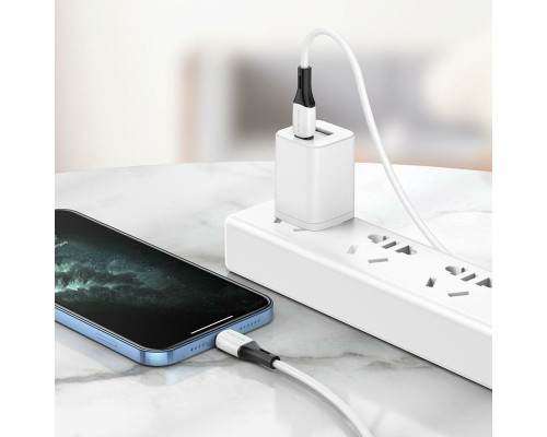 Кабель BOROFONE BX79 USB to iP 2.4A, 1m, silicone, silicone connectors, White (BX79LW)