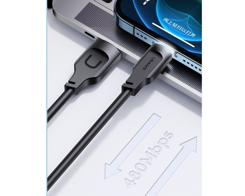 Кабель Usams US-SJ565 Lightning 2.4A Charging & Data Cable Lithe Series 1.2m Black (SJ565USB01)