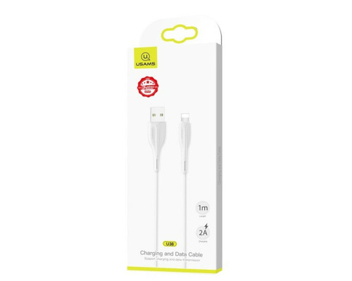 Кабель Usams US-SJ371 U38 Lightning Charging and Data Cable 1m White (SJ371USB02)