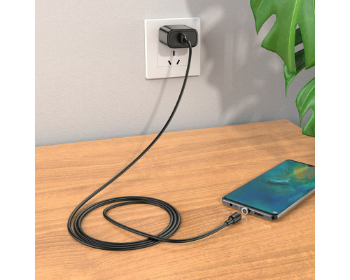 Кабель HOCO X52 USB to Type-C 3A, 1m, PVC, PVC connectors, magnetic, Black (6931474735546)