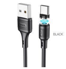 Кабель HOCO X52 USB to Type-C 3A, 1m, PVC, PVC connectors, magnetic, Black (6931474735546)