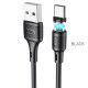 Кабель HOCO X52 USB to Type-C 3A, 1m, PVC, PVC connectors, magnetic, Black (6931474735546)