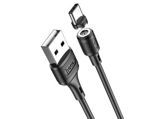 Кабель HOCO X52 USB to Type-C 3A, 1m, PVC, PVC connectors, magnetic, Black (6931474735546)