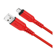 Кабель HOCO X59 USB to Micro 2.4A, 1m, nylon, TPE connectors, Red (6931474744906)