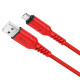 Кабель HOCO X59 USB to Micro 2.4A, 1m, nylon, TPE connectors, Red (6931474744906)