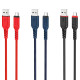 Кабель HOCO X59 USB to Micro 2.4A, 1m, nylon, TPE connectors, Red (6931474744906)