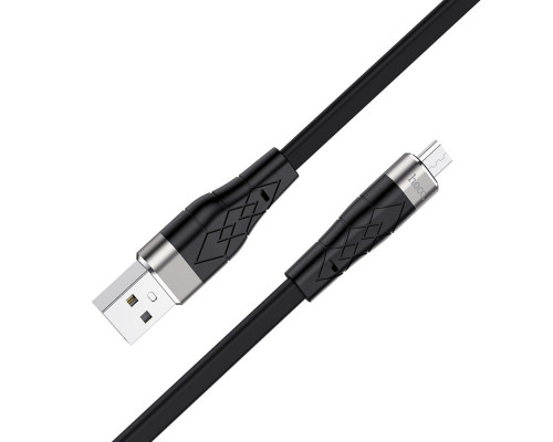 Кабель HOCO X53 USB to Micro 2.4A, 1m, silicone, aluminum connectors, Black (6931474738073)