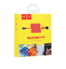 Кабель HOCO X21 USB to Type-C 2A, 1m, silicone, TPE connectors, Black+Red (6957531071419)