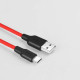 Кабель HOCO X21 USB to Type-C 2A, 1m, silicone, TPE connectors, Black+Red (6957531071419)