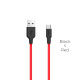 Кабель HOCO X21 USB to Type-C 2A, 1m, silicone, TPE connectors, Black+Red (6957531071419)
