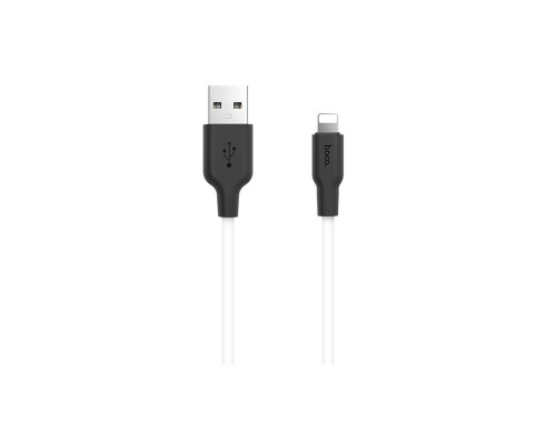 Кабель HOCO X21 USB to iP 2A, 1m, silicone, TPE connectors, Black+White (6957531071365)