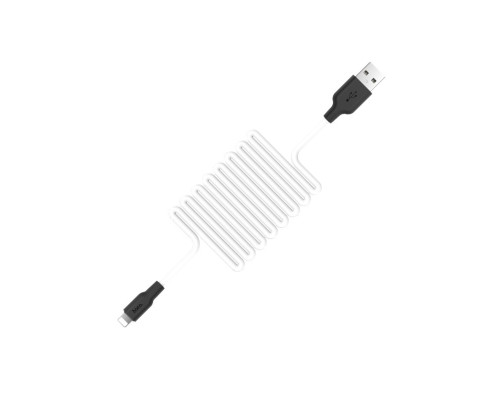 Кабель HOCO X21 USB to iP 2A, 1m, silicone, TPE connectors, Black+White (6957531071365)