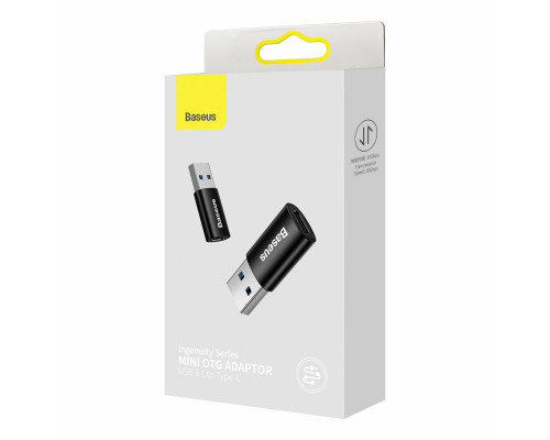 Адаптер Baseus Ingenuity Series Mini OTG Adaptor USB 3.1 to Type-CBlack (ZJJQ000101)