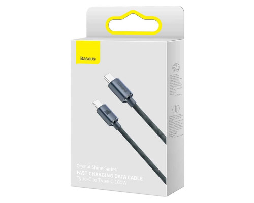 Кабель Baseus Crystal Shine Series Fast Charging Data Cable Type-C to Type-C 100W 2m Black (CAJY000701)