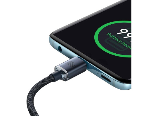 Кабель Baseus Crystal Shine Series Fast Charging Data Cable Type-C to Type-C 100W 2m Black (CAJY000701)