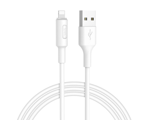 Кабель HOCO X25 USB to iP 2A, 1m, PVC, PVC connectors, White (6957531080114)