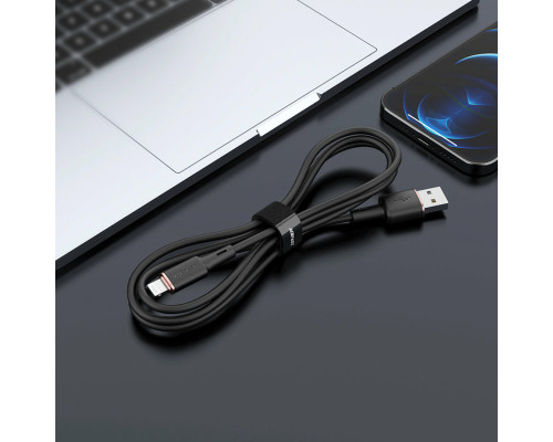 Кабель ACEFAST C2-02 USB to iP 2.4A, 1.2m, silicone, zinc connectors, Black (AFC2-02B)