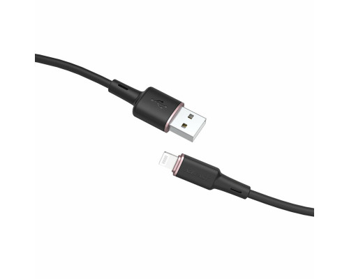 Кабель ACEFAST C2-02 USB to iP 2.4A, 1.2m, silicone, zinc connectors, Black (AFC2-02B)