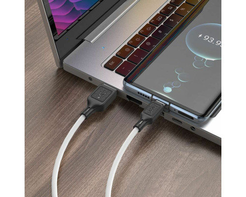 Кабель HOCO X90 Cool silicone charging data cable for Type-C White (6931474788450)