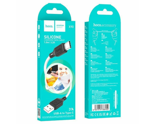 Кабель HOCO X90 Cool silicone charging data cable for Type-C White (6931474788450)