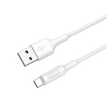 Кабель HOCO X25 USB to Type-C 2A, 1m, PVC, PVC connectors, White (6957531080152)