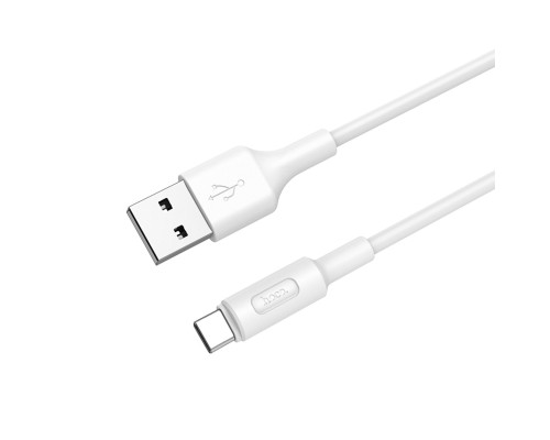Кабель HOCO X25 USB to Type-C 2A, 1m, PVC, PVC connectors, White (6957531080152)