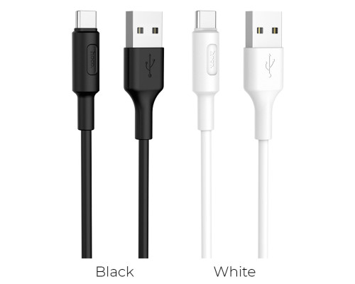 Кабель HOCO X25 USB to Type-C 2A, 1m, PVC, PVC connectors, White (6957531080152)