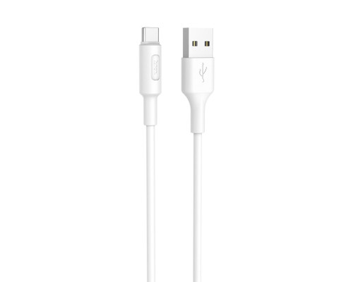 Кабель HOCO X25 USB to Type-C 2A, 1m, PVC, PVC connectors, White (6957531080152)