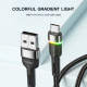 Кабель Essager Colorful LED USB Cable Fast Charging 2.4A USB-A to Micro 2m black (EXCM-XCDA01) (EXCM-XCDA01)