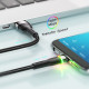 Кабель Essager Colorful LED USB Cable Fast Charging 2.4A USB-A to Micro 2m black (EXCM-XCDA01) (EXCM-XCDA01)