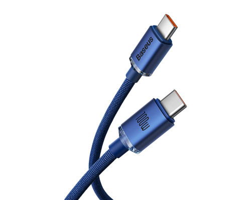Кабель Baseus Crystal Shine Series Fast Charging Data Cable Type-C to Type-C 100W 2m Blue (CAJY000703)