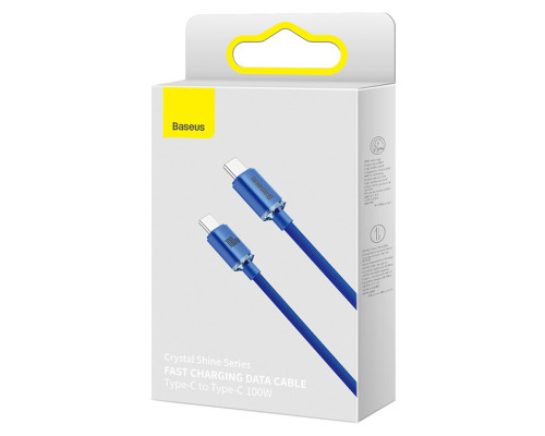Кабель Baseus Crystal Shine Series Fast Charging Data Cable Type-C to Type-C 100W 2m Blue (CAJY000703)