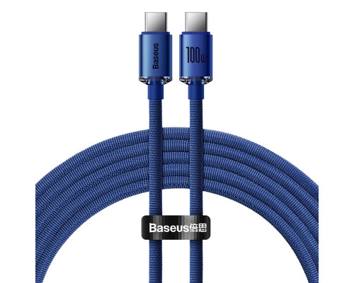 Кабель Baseus Crystal Shine Series Fast Charging Data Cable Type-C to Type-C 100W 2m Blue (CAJY000703)