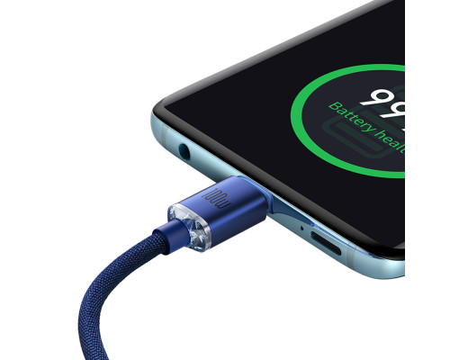 Кабель Baseus Crystal Shine Series Fast Charging Data Cable Type-C to Type-C 100W 2m Blue (CAJY000703)