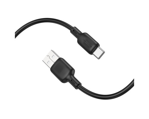 Кабель BOROFONE BX113 Lenny silicone charging data cable Type-C(L=1M) Black (6941991115431)