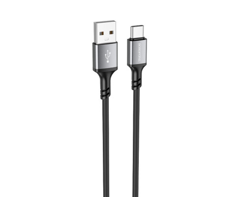 Кабель BOROFONE BX83 Type-C Famous silicone charging data cable Black (6974443386417)