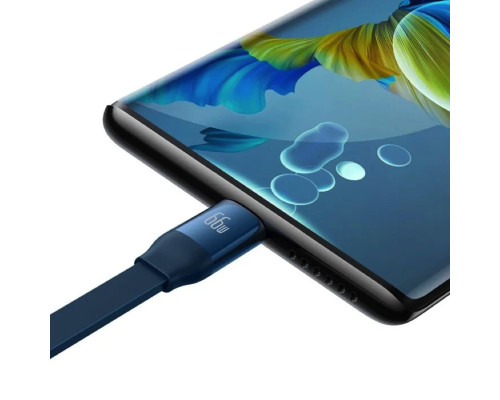 Кабель Baseus Bright Mirror 2 Series Retractable 3-in-1 Fast Charging Data Cable USB to M+L+C 66W 1.1m Blue (CAMJ010103)