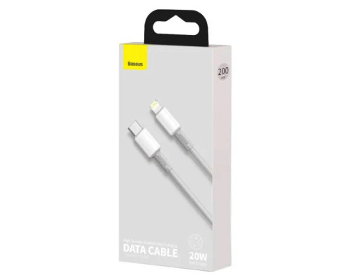 Кабель Baseus High Density Braided Fast Charging Data Cable Type-C to iP PD 20W 2m White (CATLGD-A02)