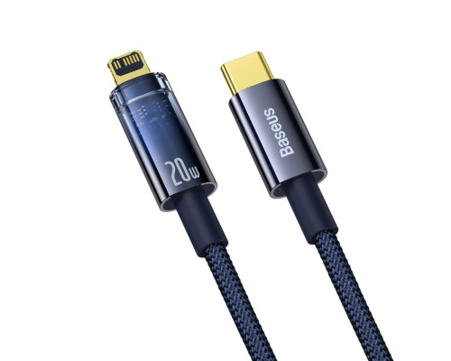 Кабель Baseus Explorer Series Auto Power-Off Fast Charging Data Cable Type-C to IP 20W 1m Blue (CATS000003)