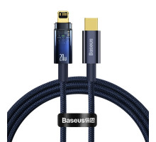 Кабель Baseus Explorer Series Auto Power-Off Fast Charging Data Cable Type-C to IP 20W 1m Blue (CATS000003)