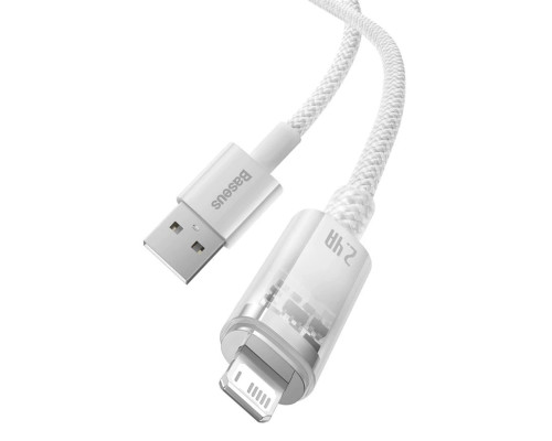 Кабель Baseus Explorer Series Fast Charging Cable with Smart Temperature Control USB to iP 2.4A 1m White (CATS010002)