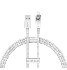 Кабель Baseus Explorer Series Fast Charging Cable with Smart Temperature Control USB to iP 2.4A 1m White (CATS010002)