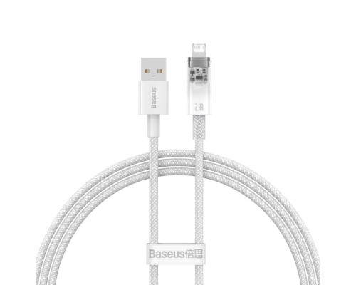 Кабель Baseus Explorer Series Fast Charging Cable with Smart Temperature Control USB to iP 2.4A 1m White (CATS010002)