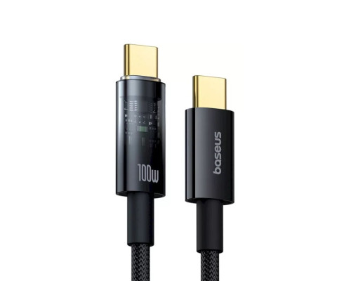 Кабель Baseus Explorer Charging Cable USB-C to USB-C 100W with Auto Shutdown 1m Cluster Black (P10319703111-00)