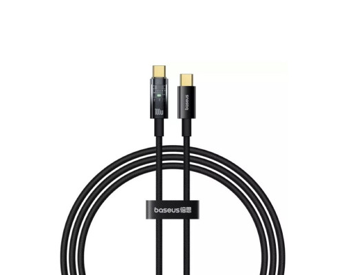 Кабель Baseus Explorer Charging Cable USB-C to USB-C 100W with Auto Shutdown 1m Cluster Black (P10319703111-00)